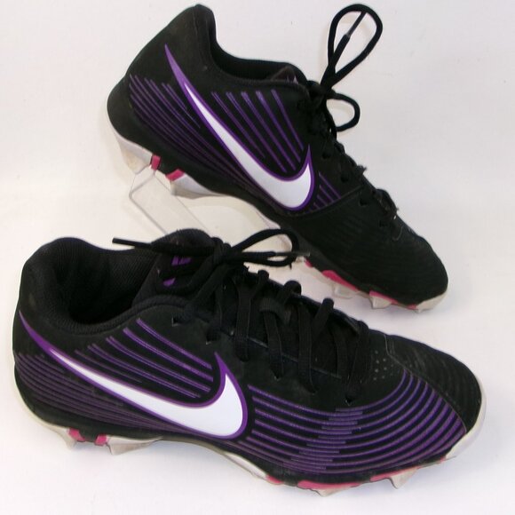 Nike Fastflex Hyperdiamond Youth Cleats Size 7 Purple‎ & Black - Picture 1 of 6